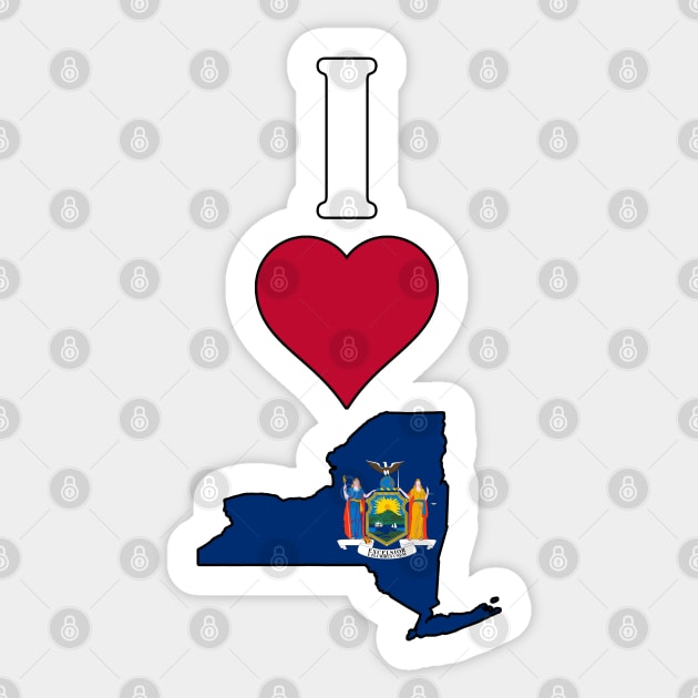 I Love New York Vertical I Heart New York State Flag Map Sticker by Sports Stars ⭐⭐⭐⭐⭐